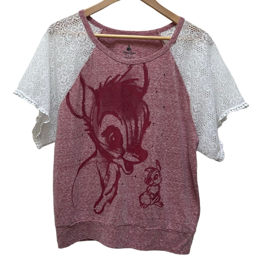 Disney Bambi and Thumper Crochet Lace Butterfly Sleeve Shirt